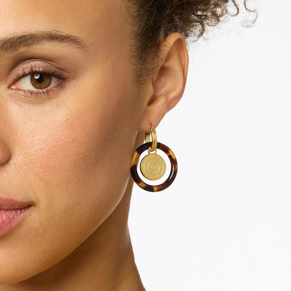 Julie Vos ER931GATS00 Madison 6-in-1 Charm Earring-Tortoiseshell