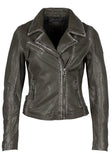 Mauritius - Christy RF Star Detail Leather Jacket, Olive Snake