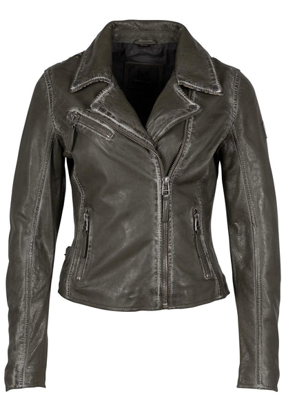 Mauritius - Christy RF Star Detail Leather Jacket, Olive Snake