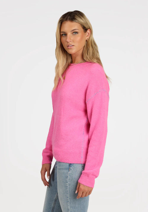 Dylan Harper Sweater - Pink Denim