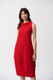 Joseph Ribkoff S25 - Textured Woven Sleeveless Dress - 241204S25 - Radiant Red