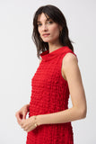 Joseph Ribkoff S25 - Textured Woven Sleeveless Dress - 241204S25 - Radiant Red