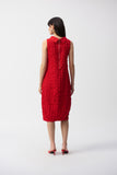 Joseph Ribkoff S25 - Textured Woven Sleeveless Dress - 241204S25 - Radiant Red