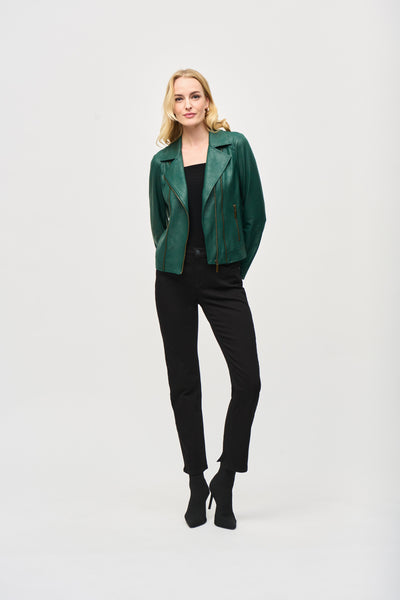 Joseph Ribkoff 243905 Moto Jacket - Absolute Green