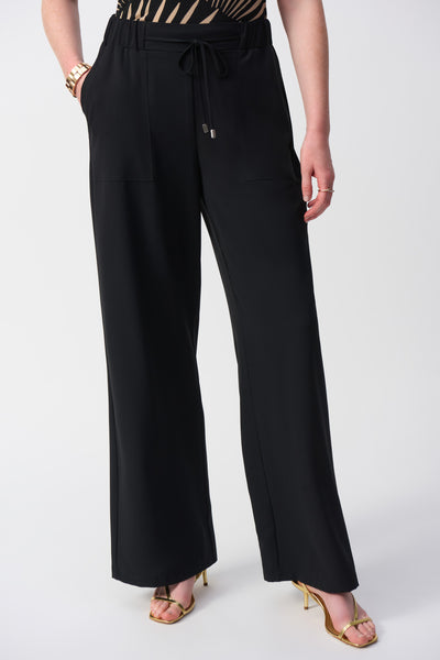 Joseph Ribkoff S25 - Full-length Wide-leg Pant - 251185 - Black