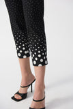 Joseph Ribkoff S25 - Dot Print Straight Pants - 251223 - Black/Vanilla