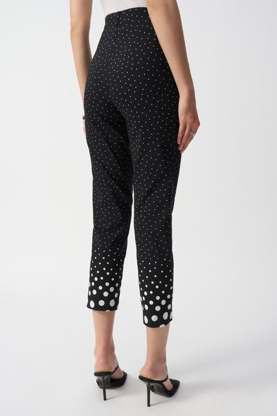 Joseph Ribkoff S25 - Dot Print Straight Pants - 251223 - Black/Vanilla