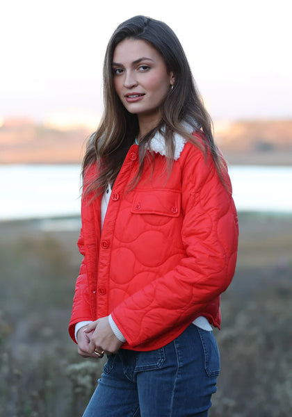 Dylan Peyton Quilt Jacket - Fire Red