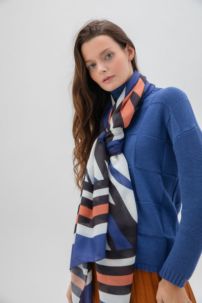 Marble 7684_225 Scarf Multi-Indigo