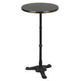 Black Granite French Bistro Bar Height Table, 20