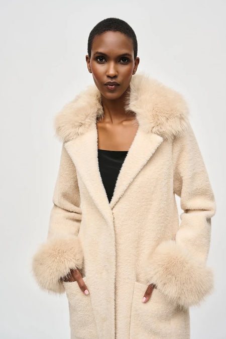 Joseph Ribkoff 243902 Faux Fur Straight Coat