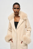 Joseph Ribkoff 243923 Feather Yarn and Faux Sweater Coat