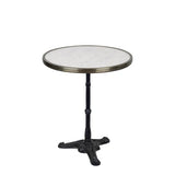 White Italian Carrara Marble French Bistro Table, 24