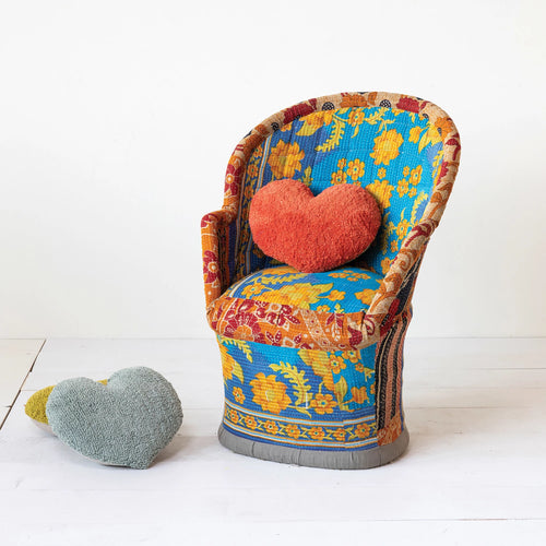 Handmade Vintage Cotton Kantha Upholstered Cane Chair (Each Pattern Will Vary)