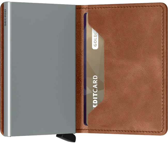 SECRID Slimwallet Cognac Silver